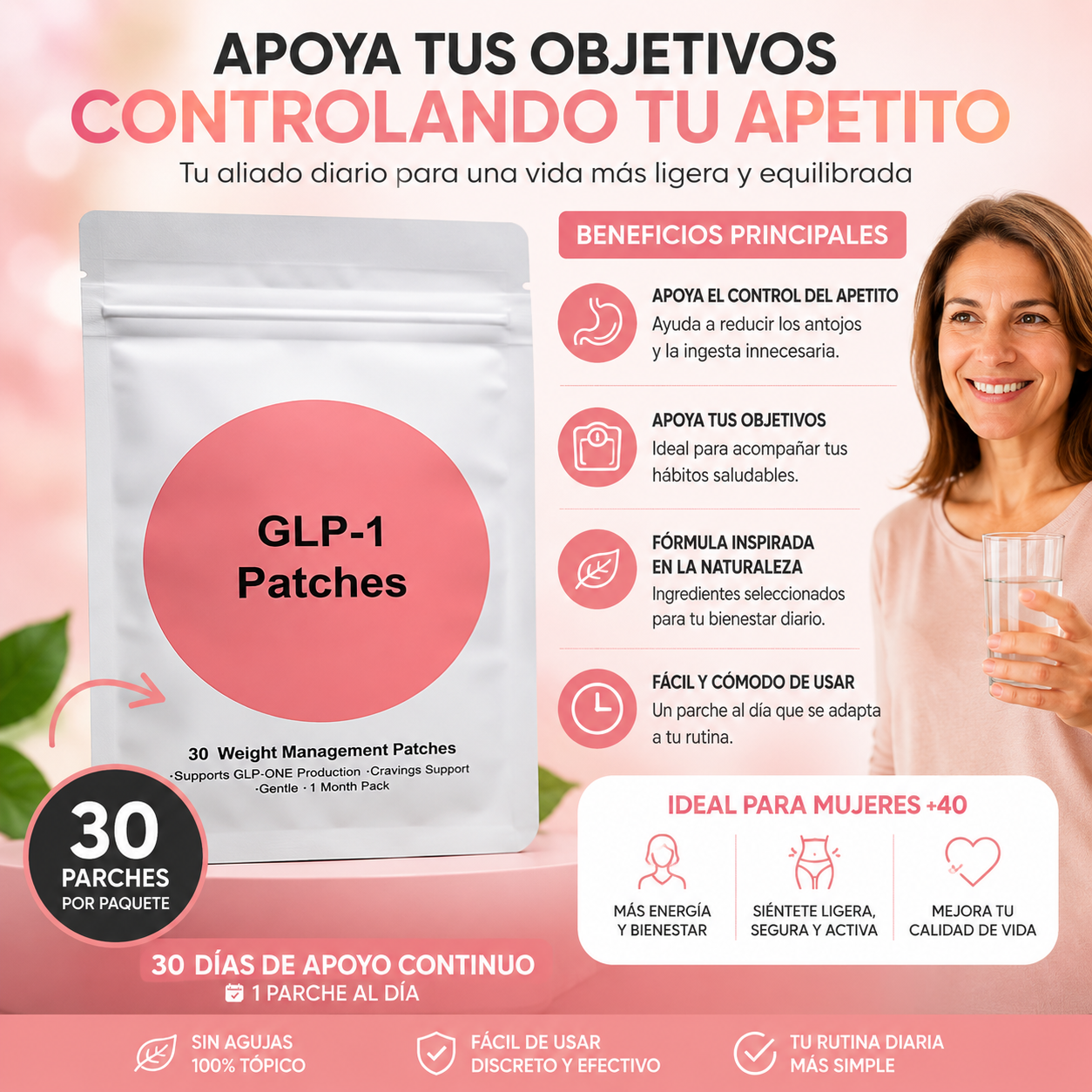 Parches GLP-1 – Apoyo Diario Para el Control del Apetito y el Metabolismo